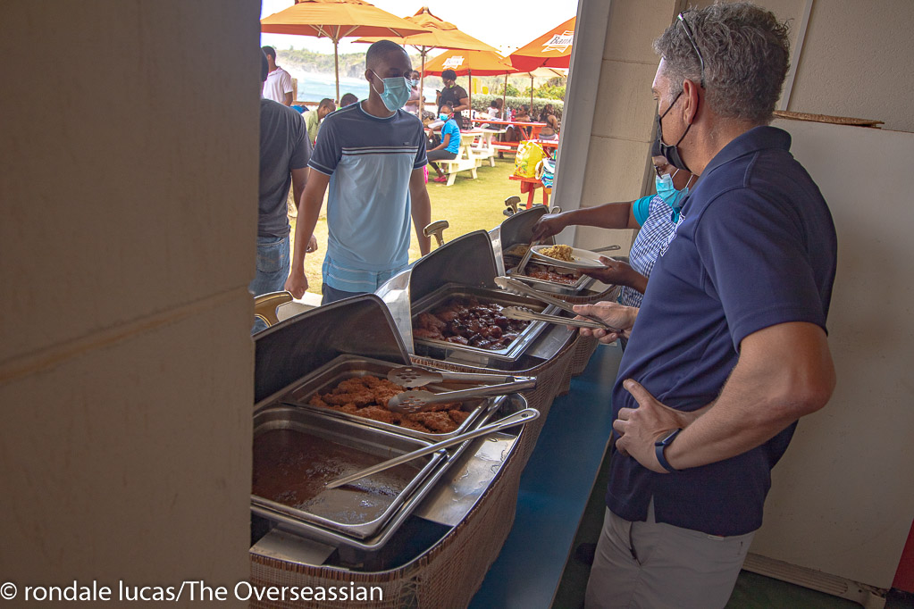 The Bath Beach House staff serving lunch.